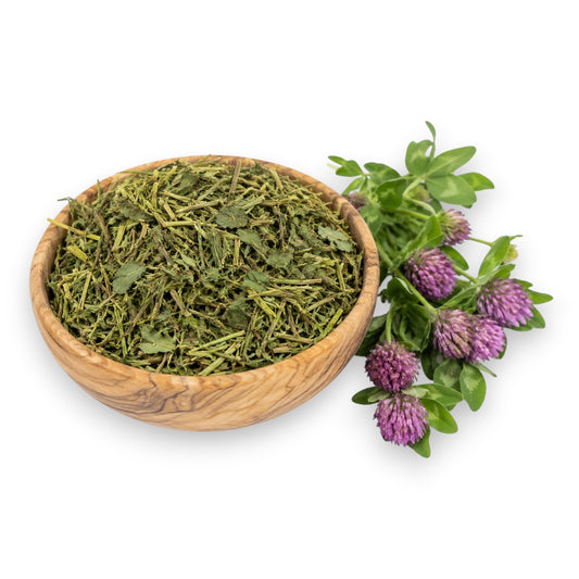 Red clover stems with leaves, dried » Natural rabbit food for species-appropriate nutrition